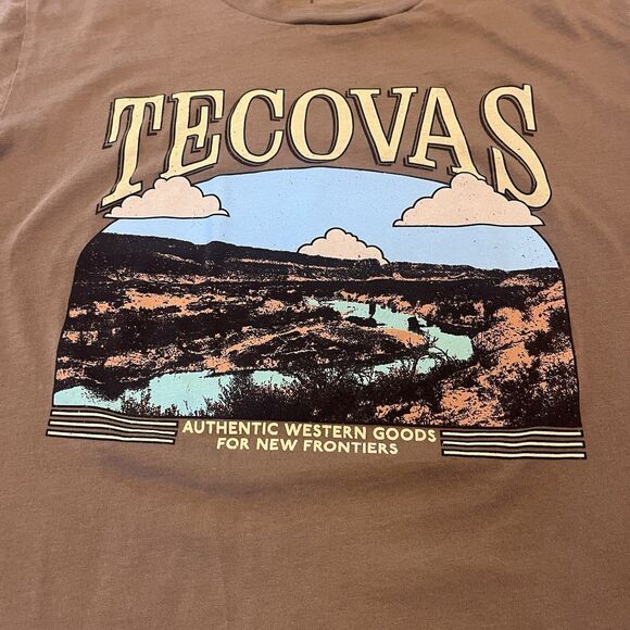 Tecovas Tee Shirt Women's S Brown Green Short Sleeve Western Goods Texas Graphic - Picture 3 of 7